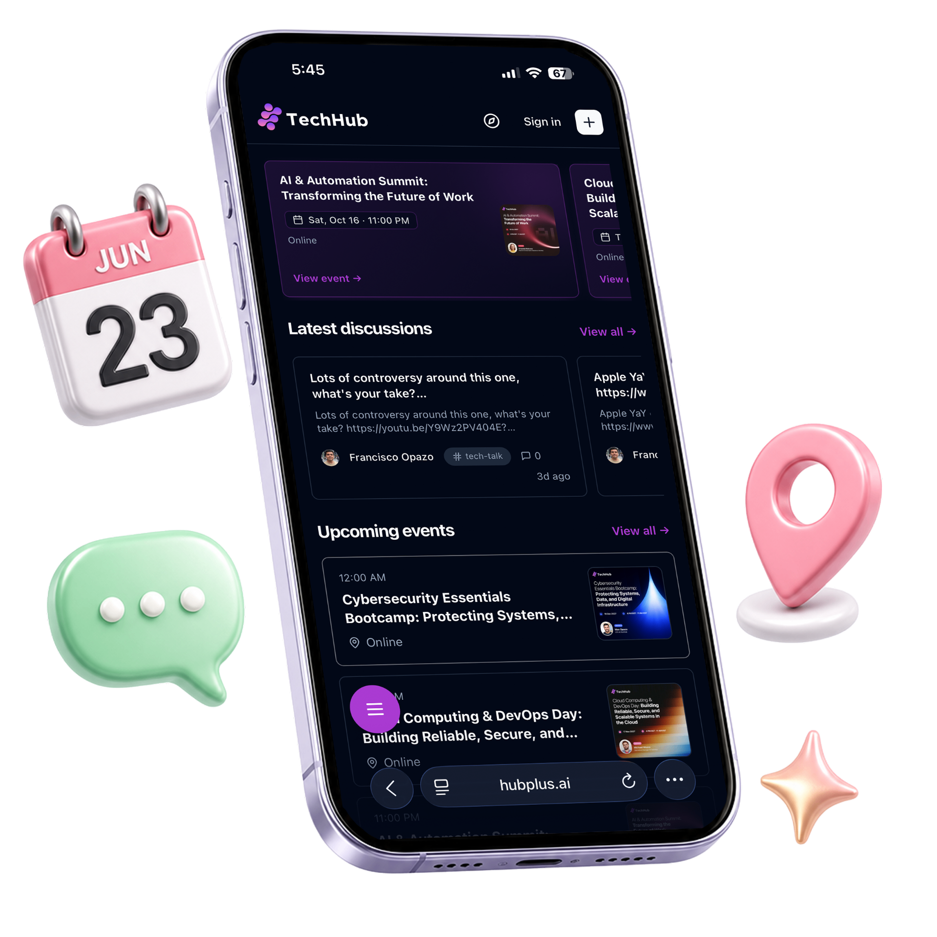 HubPlus mobile hub preview