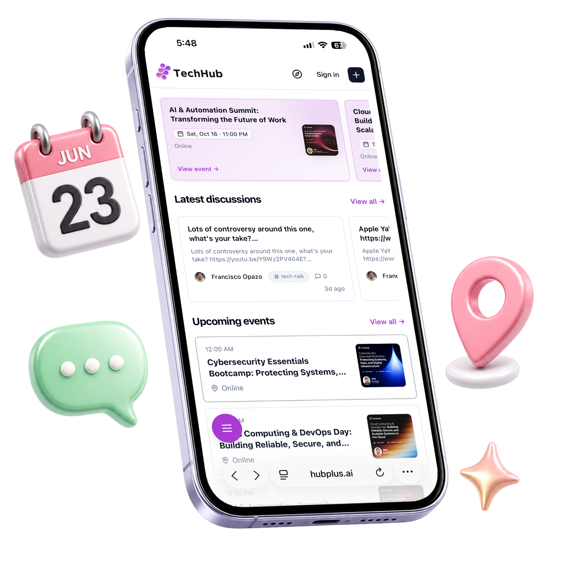 HubPlus mobile hub preview